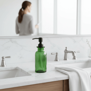 Allegra Kiara Green Glasss Soap Dispenser