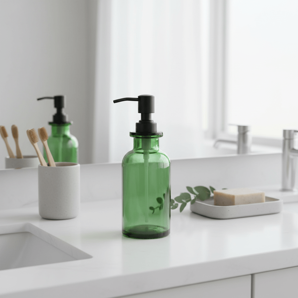 Allegra Kiara Green Glasss Soap Dispenser