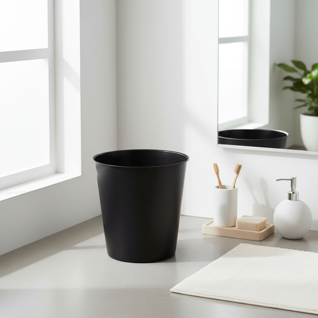 Allegra Kiara Stainless Steel Black Waste Bin