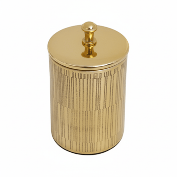 Allegra Line Effect Gold Bathroom Jar