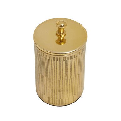 Allegra Line Effect Gold Bathroom Jar