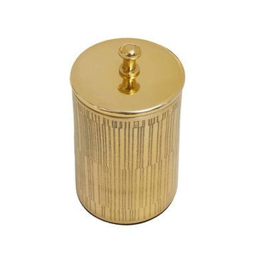 Allegra Line Effect Gold Bathroom Jar