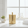 Allegra Line Effect Gold Bathroom Jar