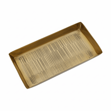 Allegra Line Effect Gold Bathroom Tray