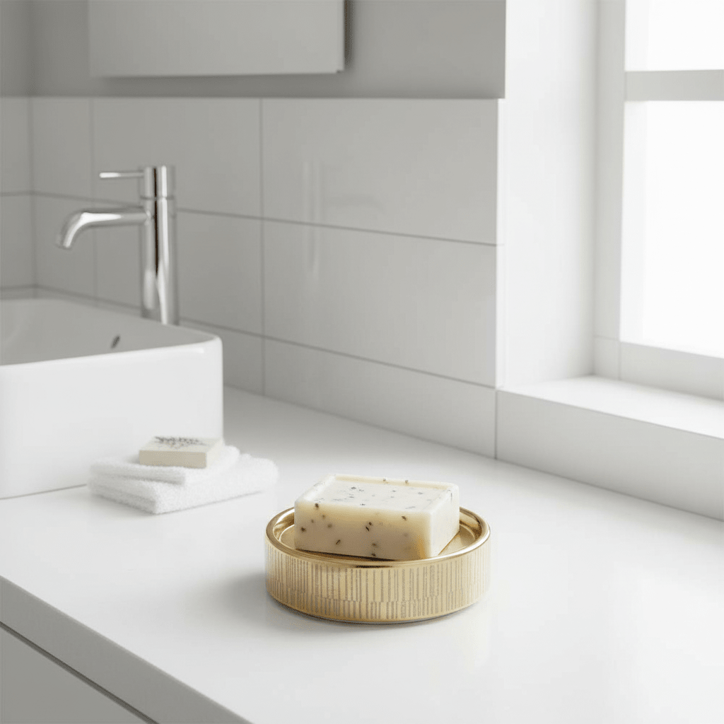 Allegra Line Effect Gold Soap Dish