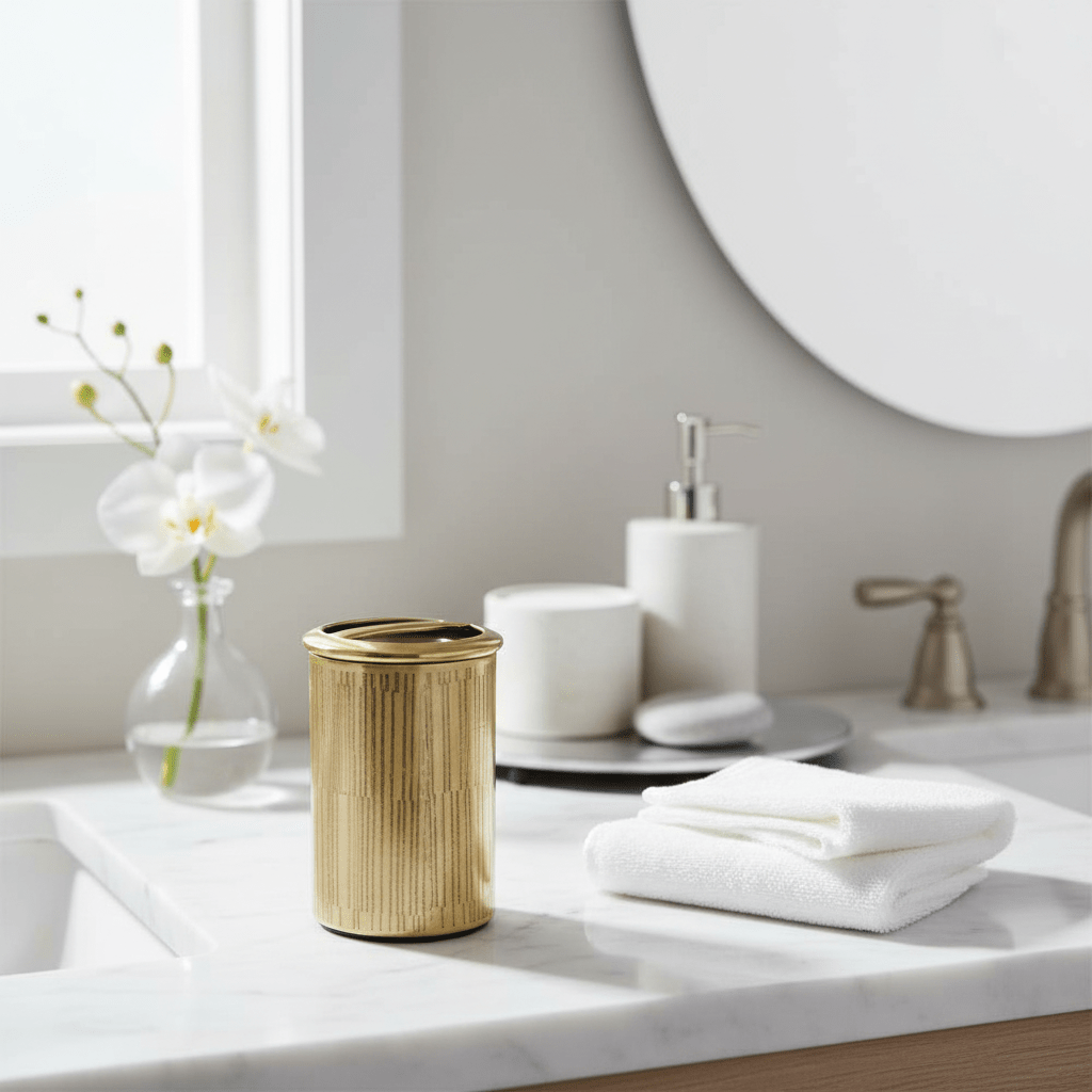 Allegra Line Effect Gold Toothbrush Holder