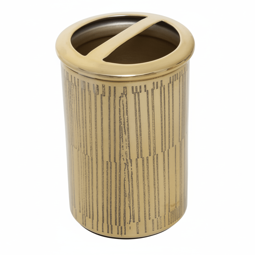Allegra Line Effect Gold Toothbrush Holder
