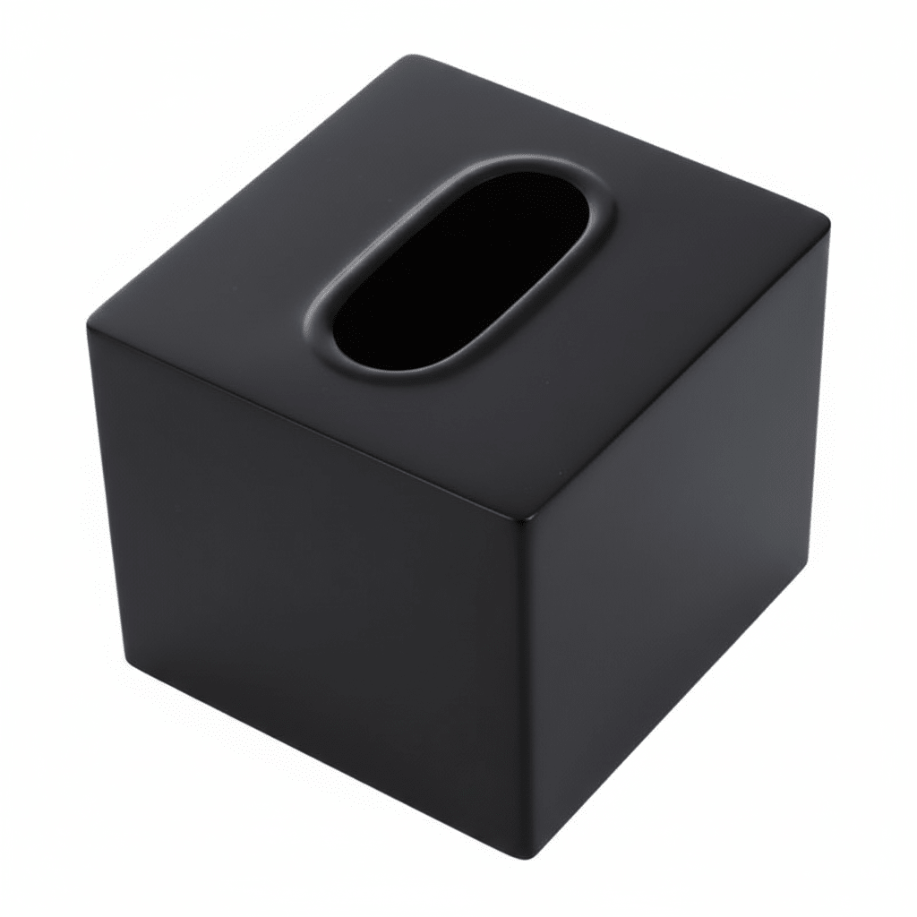 Allegra Stainless Steel Black Tissue Box