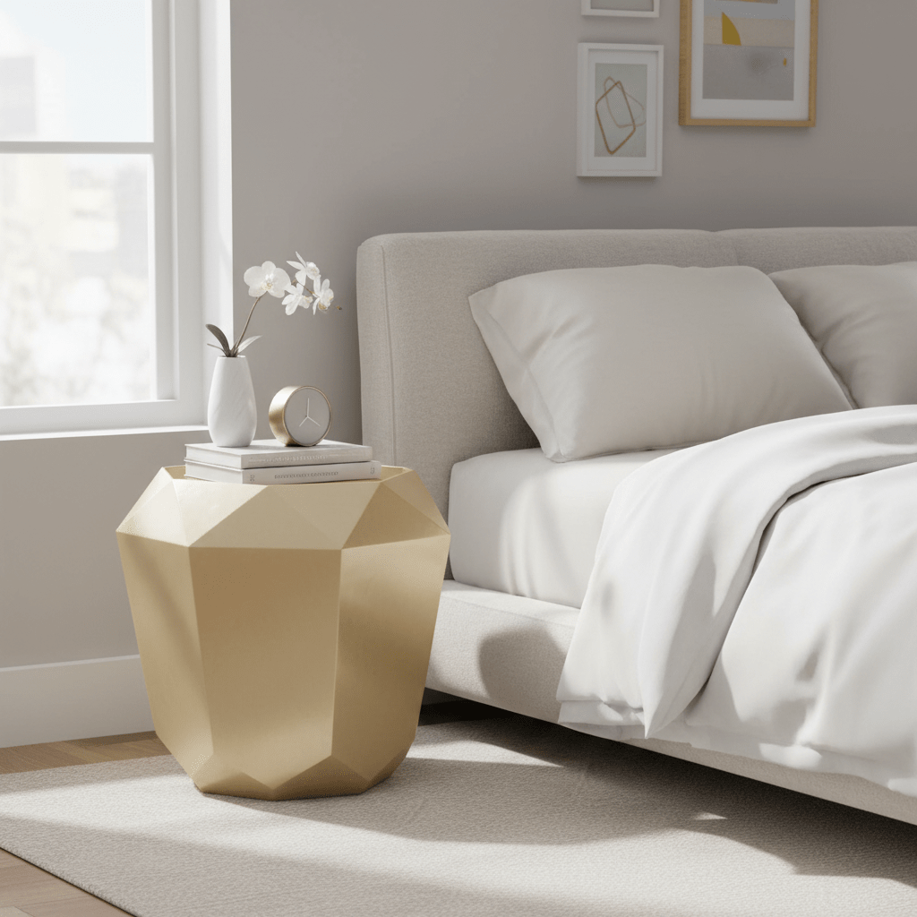 Allure Champagne Gold Diamond Cut End Table