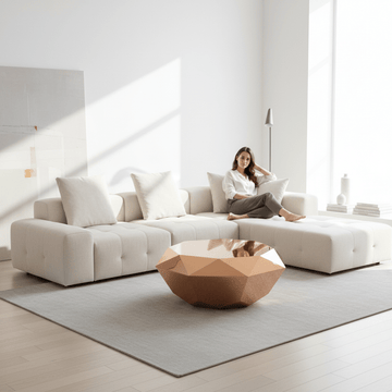 Allure Rose Gold Diamond Cut Coffee Table