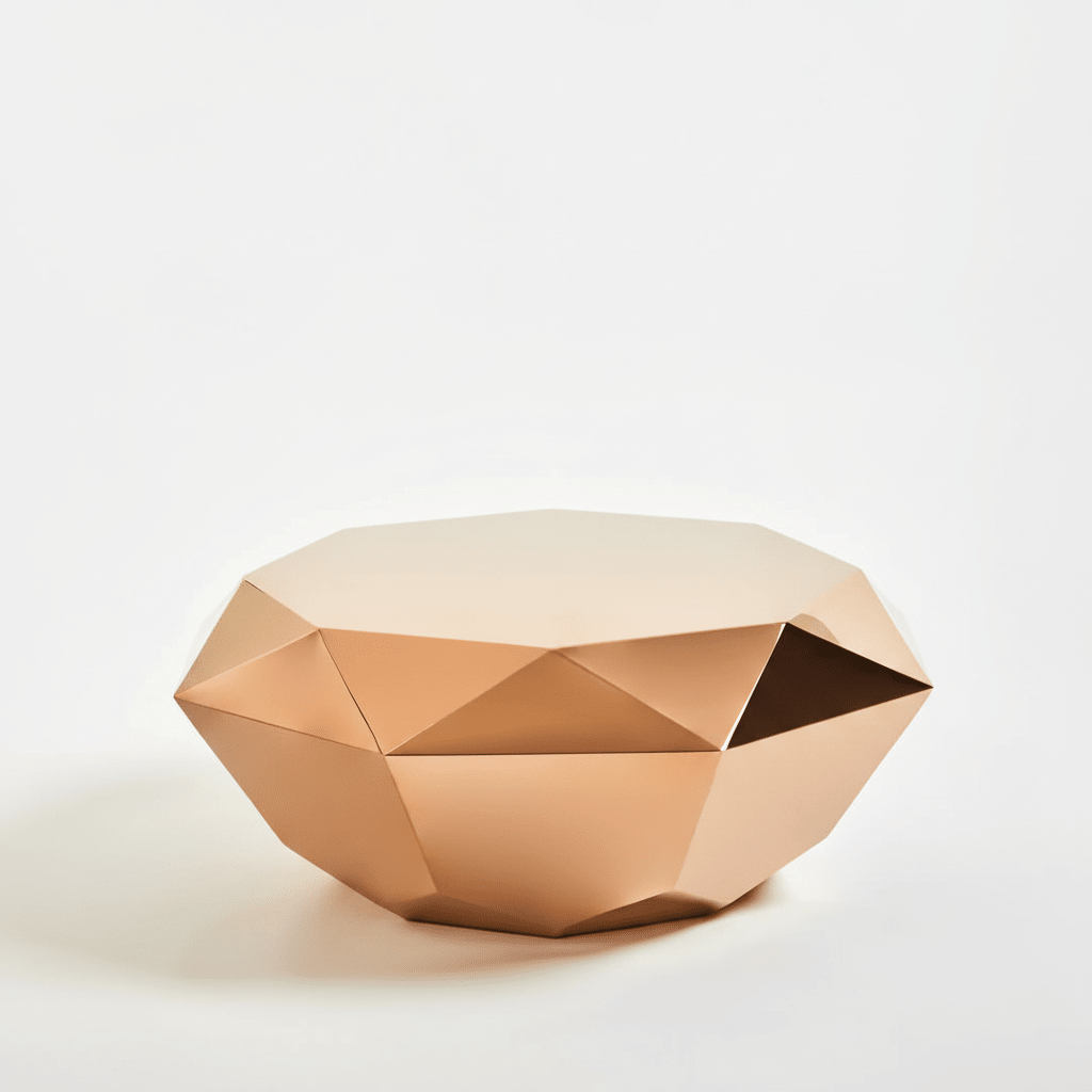 Allure Rose Gold Diamond Cut Coffee Table