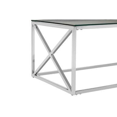Allure Silver Cross Design Coffee Table
