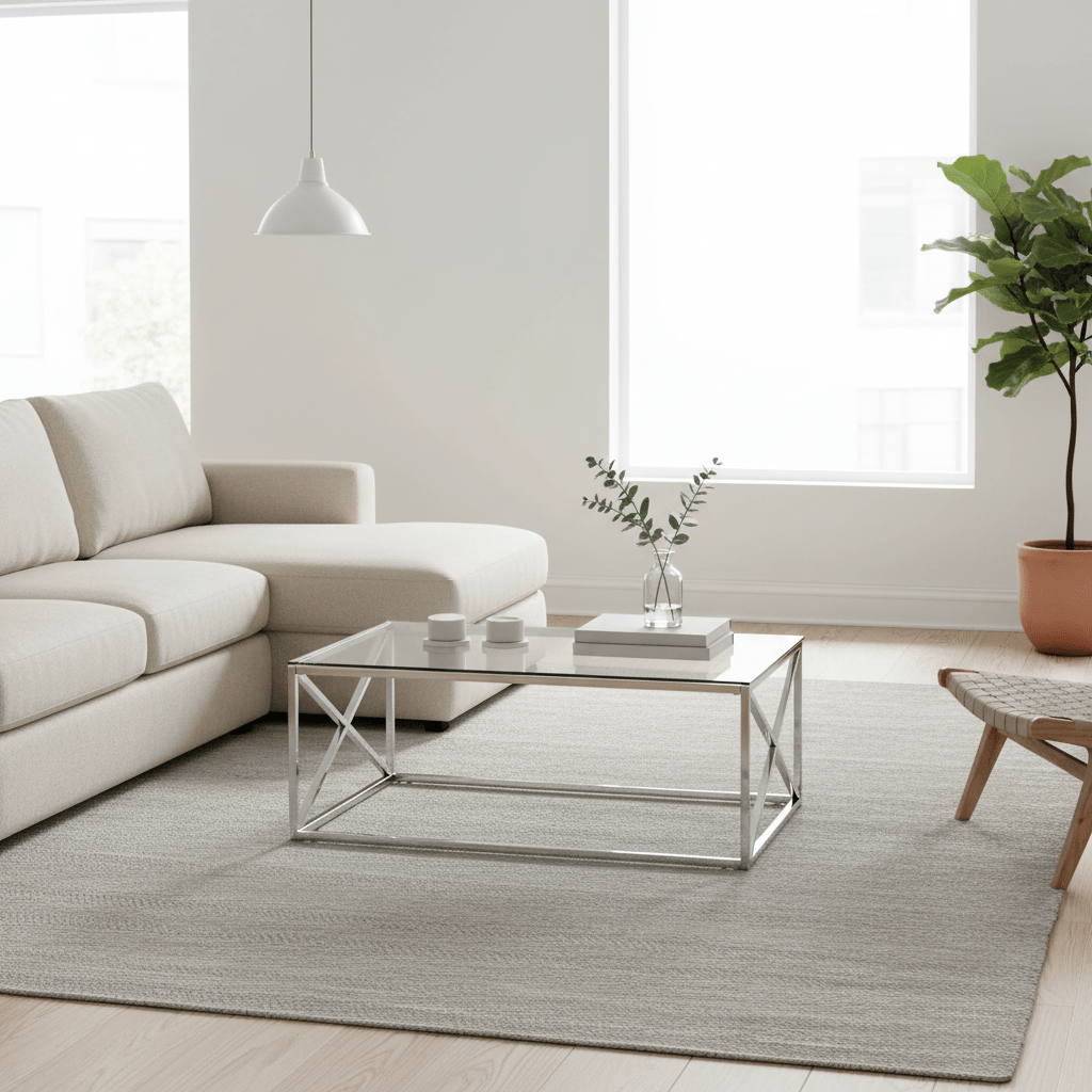 Allure Silver Cross Design Coffee Table