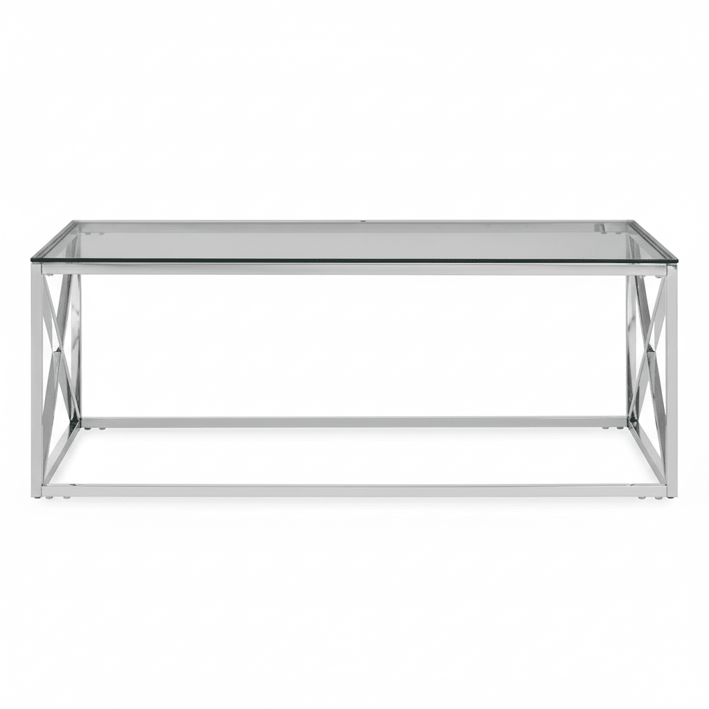 Allure Silver Cross Design Coffee Table