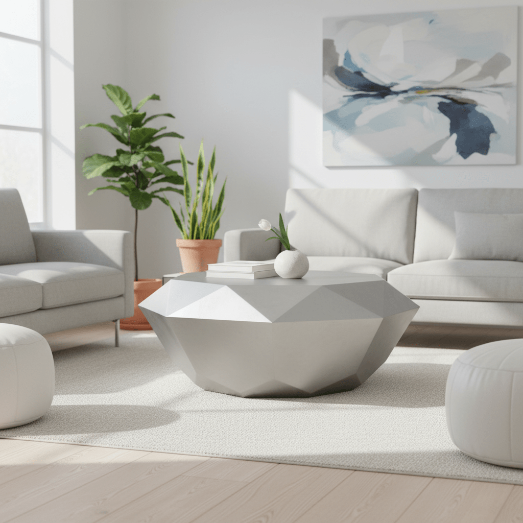 Allure Silver Diamond Cut Coffee Table