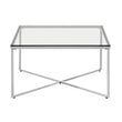 Allure Silver Finish Cross Base Coffee Table