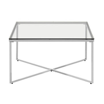 Allure Silver Finish Cross Base Coffee Table