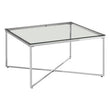 Allure Silver Finish Cross Base Coffee Table