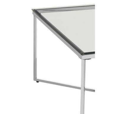 Allure Silver Finish Cross Base Coffee Table