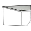 Allure Silver Finish Cross Base Coffee Table