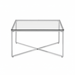Allure Silver Finish Cross Base Coffee Table