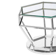 Allure Silver Finish Diamond Design End Table