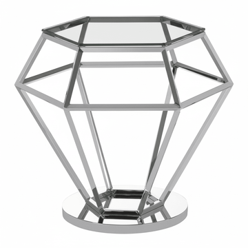 Allure Silver Finish Diamond End Table