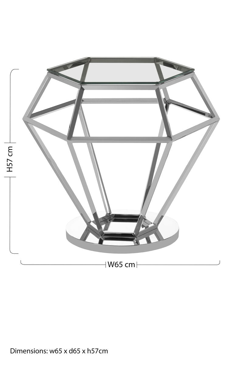 Allure Silver Finish Diamond End Table
