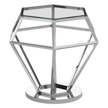 Allure Silver Finish Diamond End Table