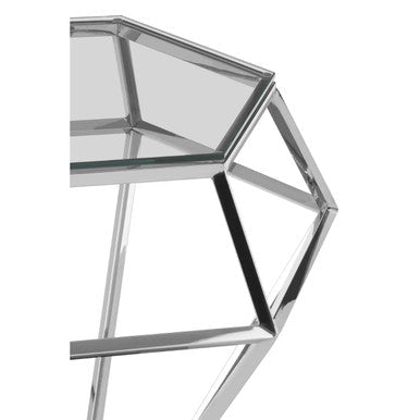 Allure Silver Finish Diamond End Table