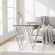 Allure Silver Finish Prismatic Legs End Table