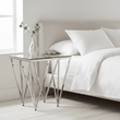 Allure Silver Finish Prismatic Legs End Table