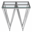 Allure Silver Finish Prismatic Legs End Table