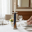 Alma Blue And Gold Candle Holder