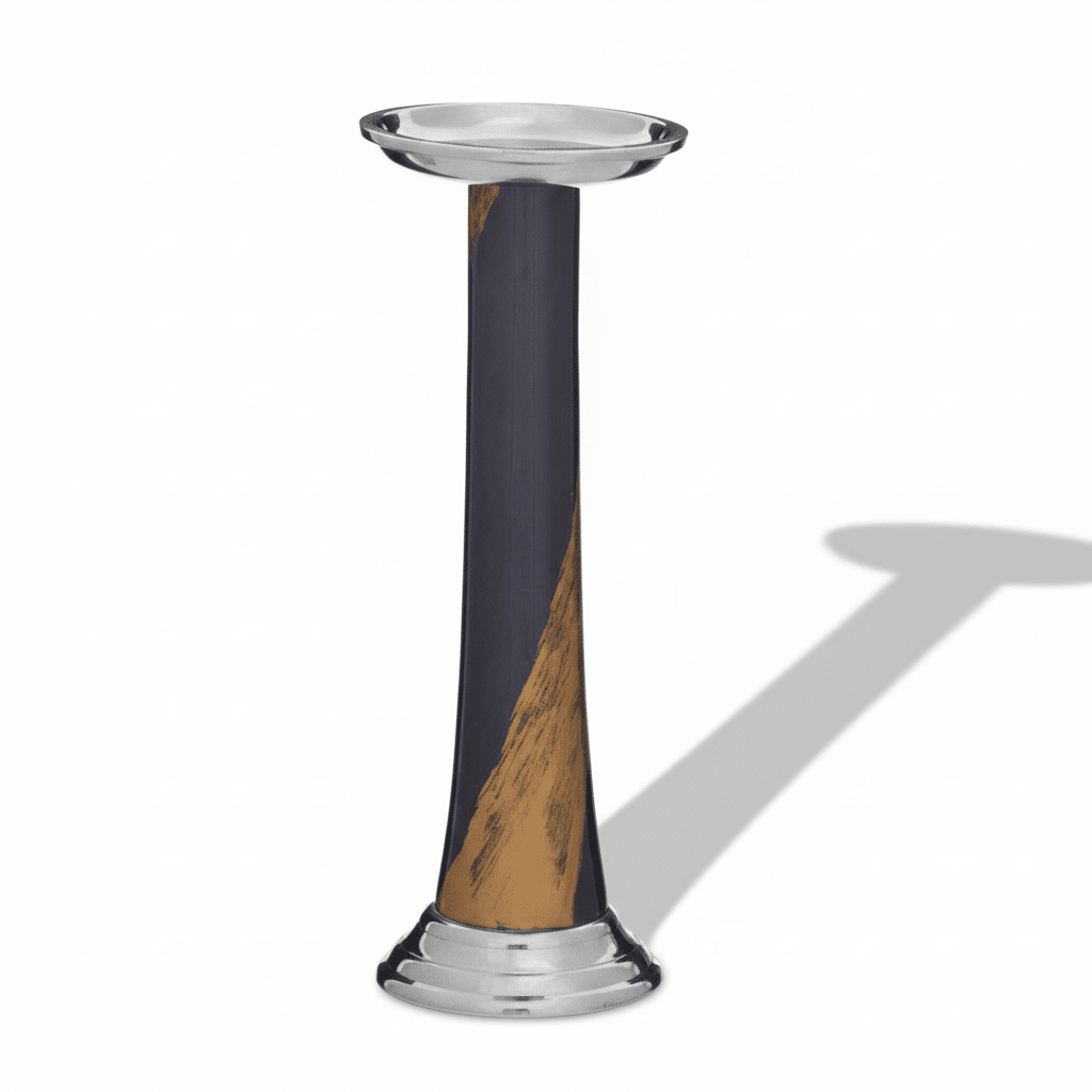 Alma Blue And Gold Candle Holder