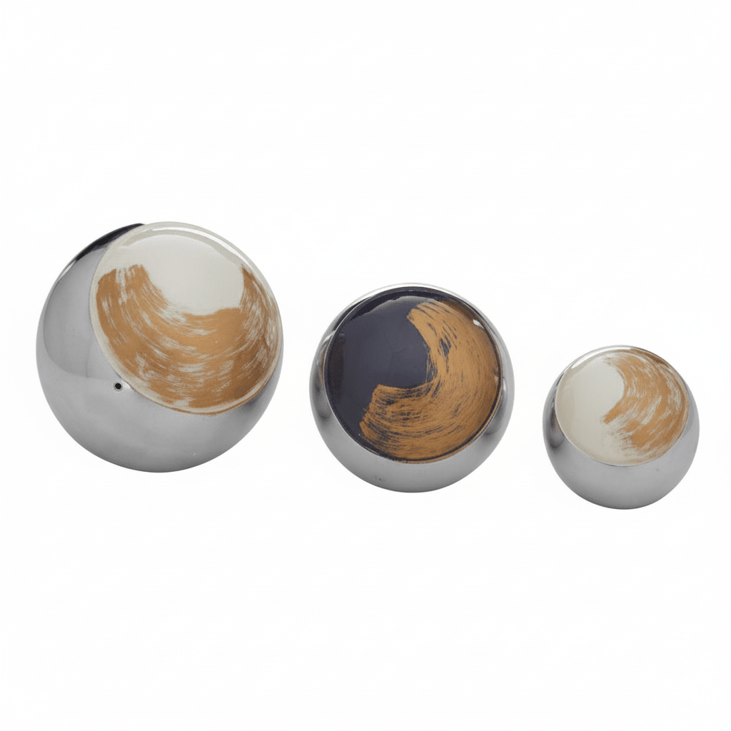 Alma Set Of 3 Deco Brushstroke Balls