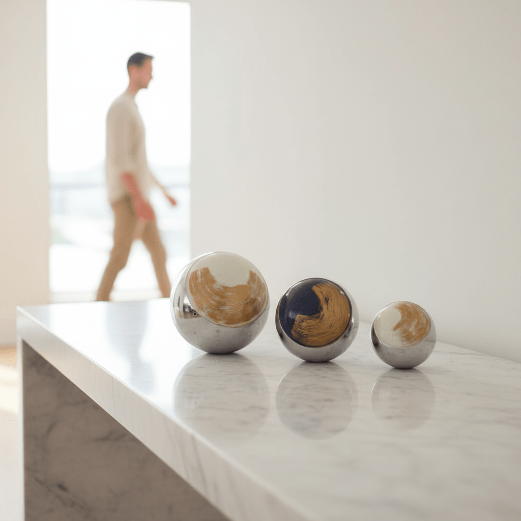 Alma Set Of 3 Deco Brushstroke Balls