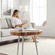 Almora Acacia Wood Log Side Table