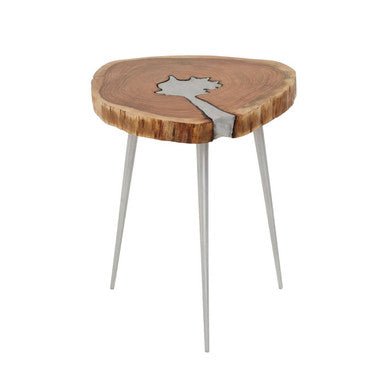 Almora Acacia Wood Log Side Table