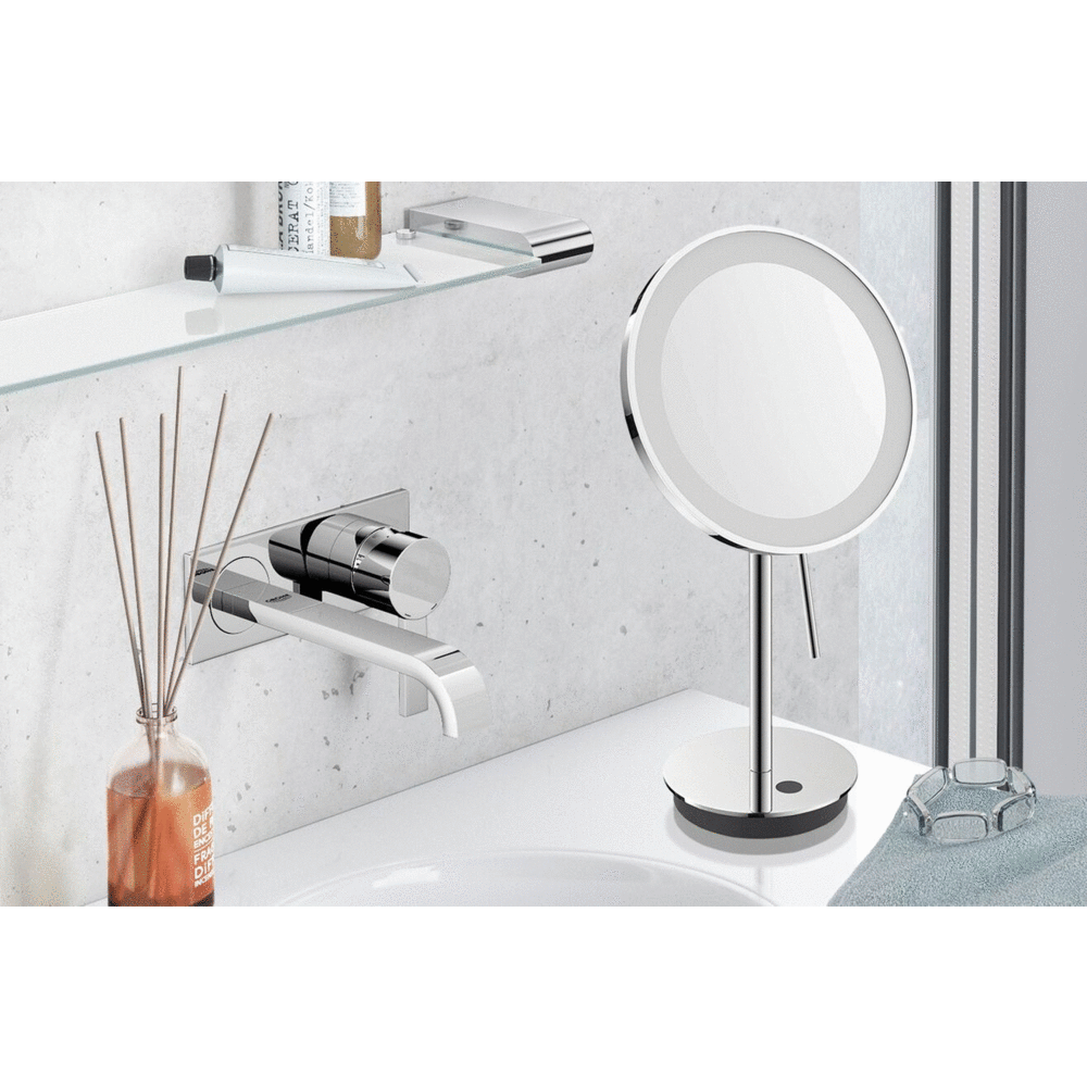 Alona Polished Stainless Steel LED Make - up Mirror 40141