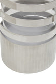 Amreli Large Vertical Textured Silver Metal Hurricane Candle Holder