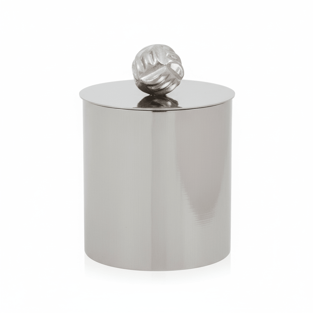 Amreli Large Vertical Textured Silver Metal Trinket Box