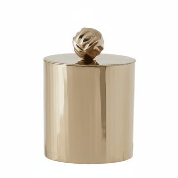 Amreli Small Vertical Textured Gold Metal Trinket Box