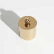 Amreli Small Vertical Textured Gold Metal Trinket Box