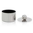 Amreli Small Vertical Textured Silver Metal Trinket Box