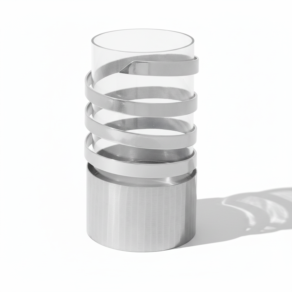 Amreli Large Vertical Textured Silver Metal Hurricane Candle Holder