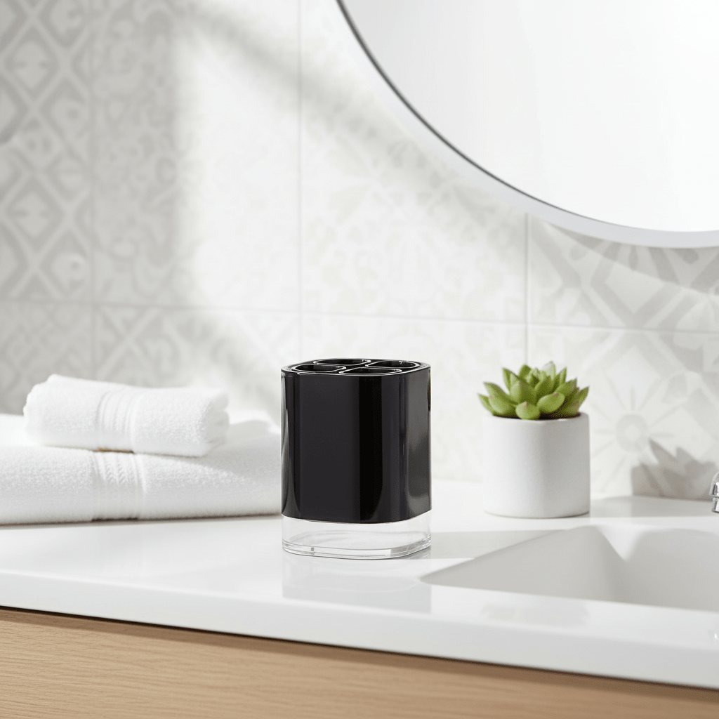 Ando Black Acrylic Toothbrush Holder