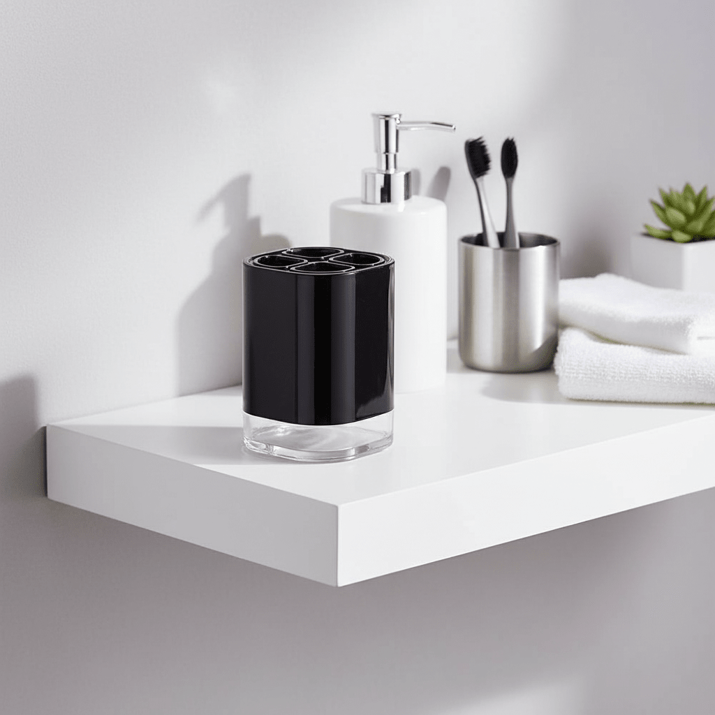 Ando Black Acrylic Toothbrush Holder