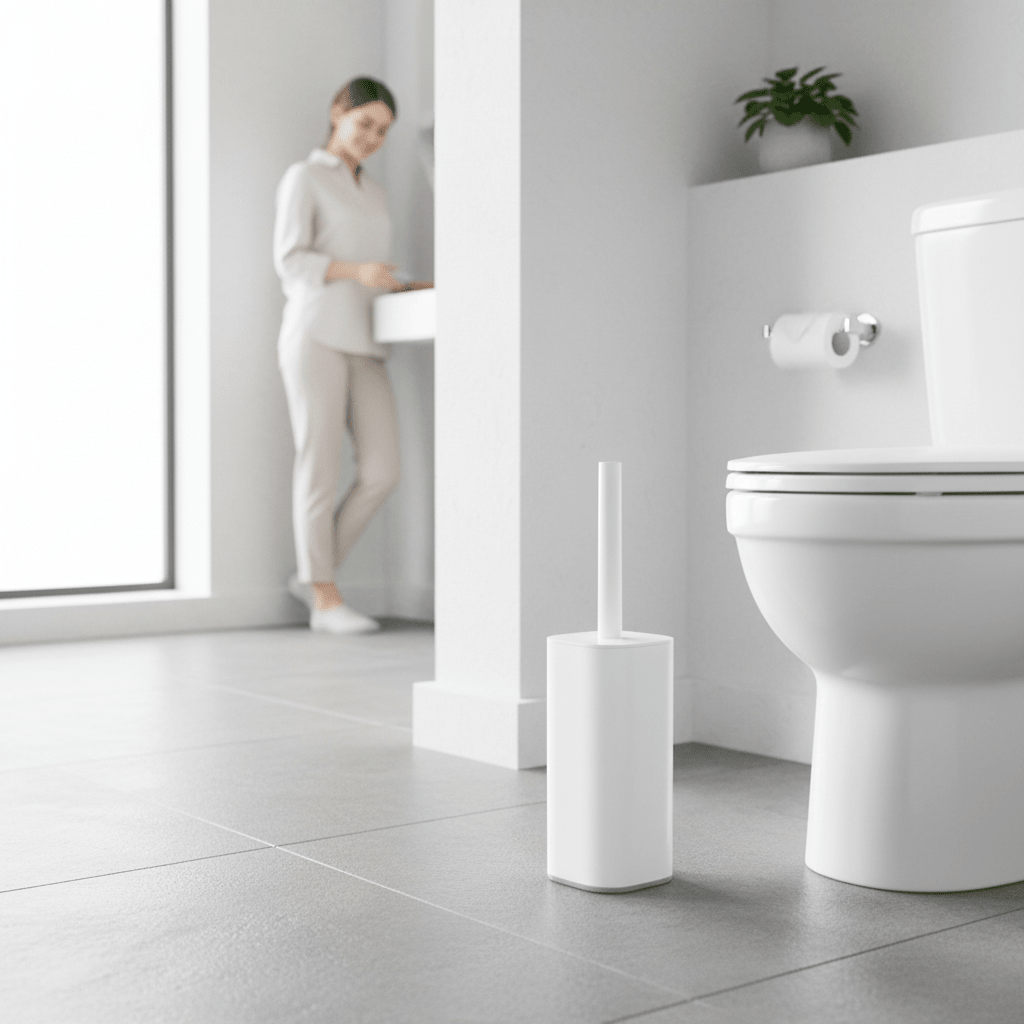 Ando White Acrylic Toilet Brush Holder