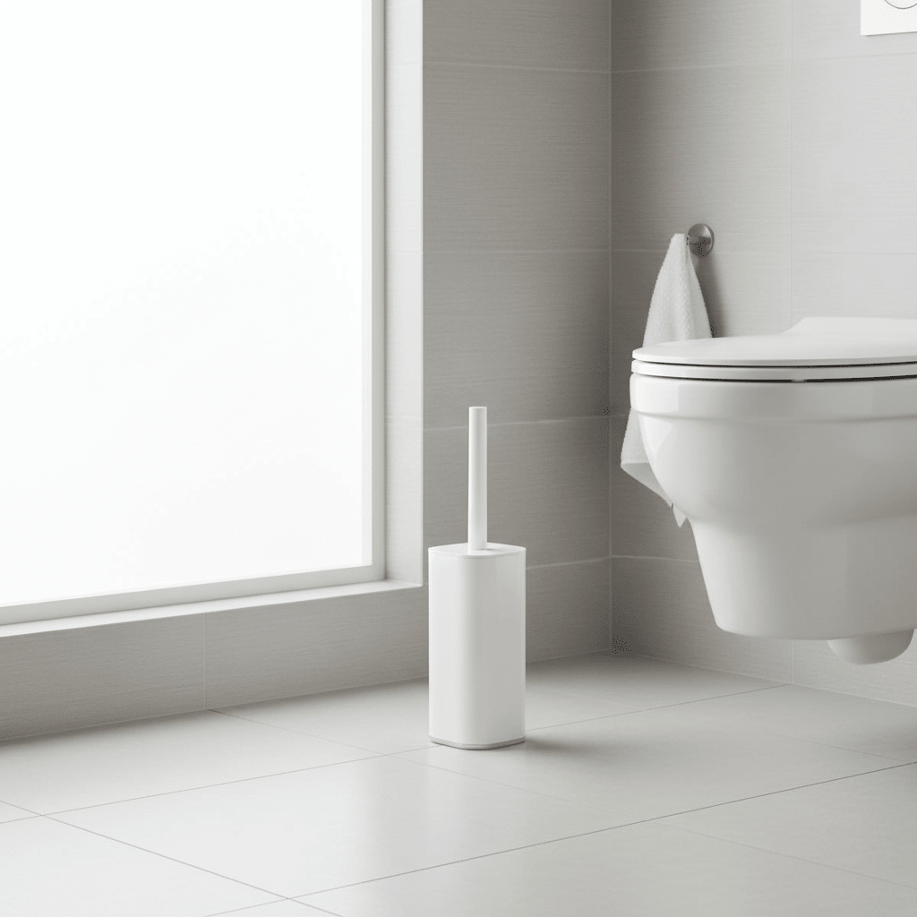 Ando White Acrylic Toilet Brush Holder